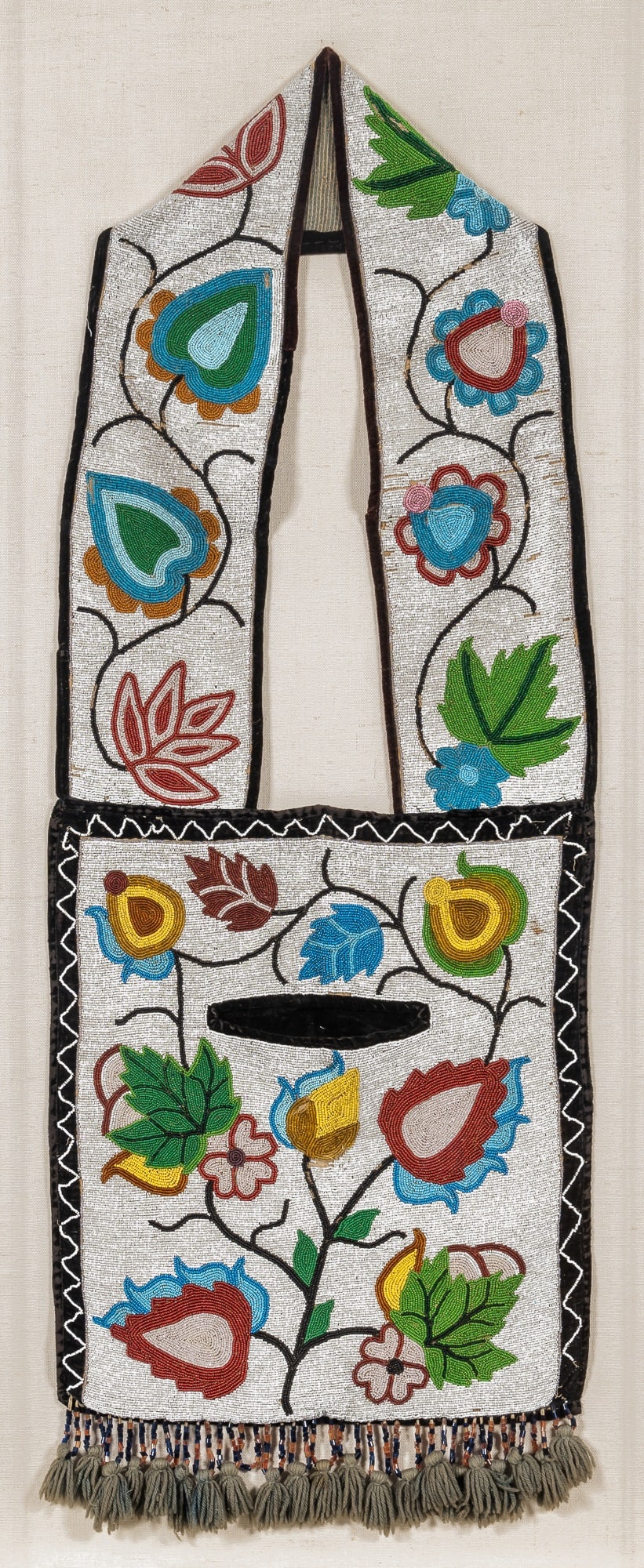 Native American Beaded Cloth Bandolier Bag (1 of 2)