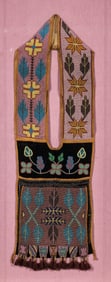 Native American Beaded Cloth Bandolier Bag