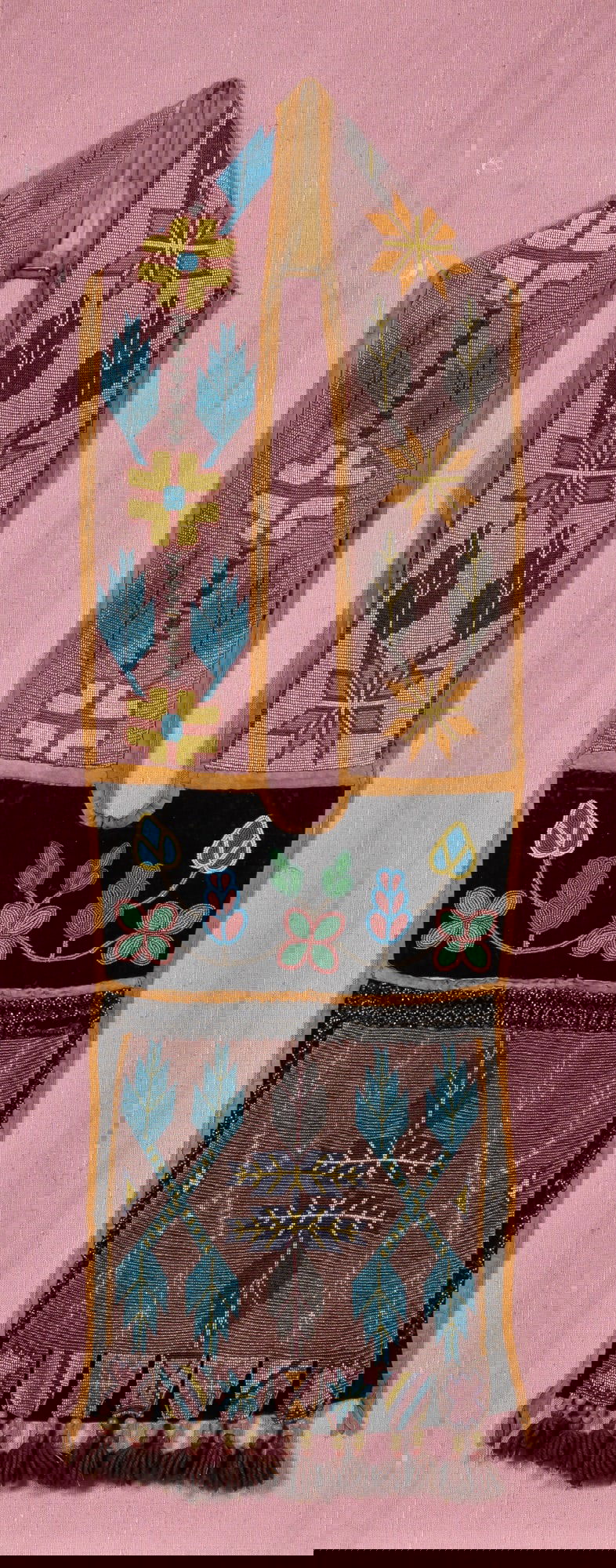 Native American Beaded Cloth Bandolier Bag (1 of 2)