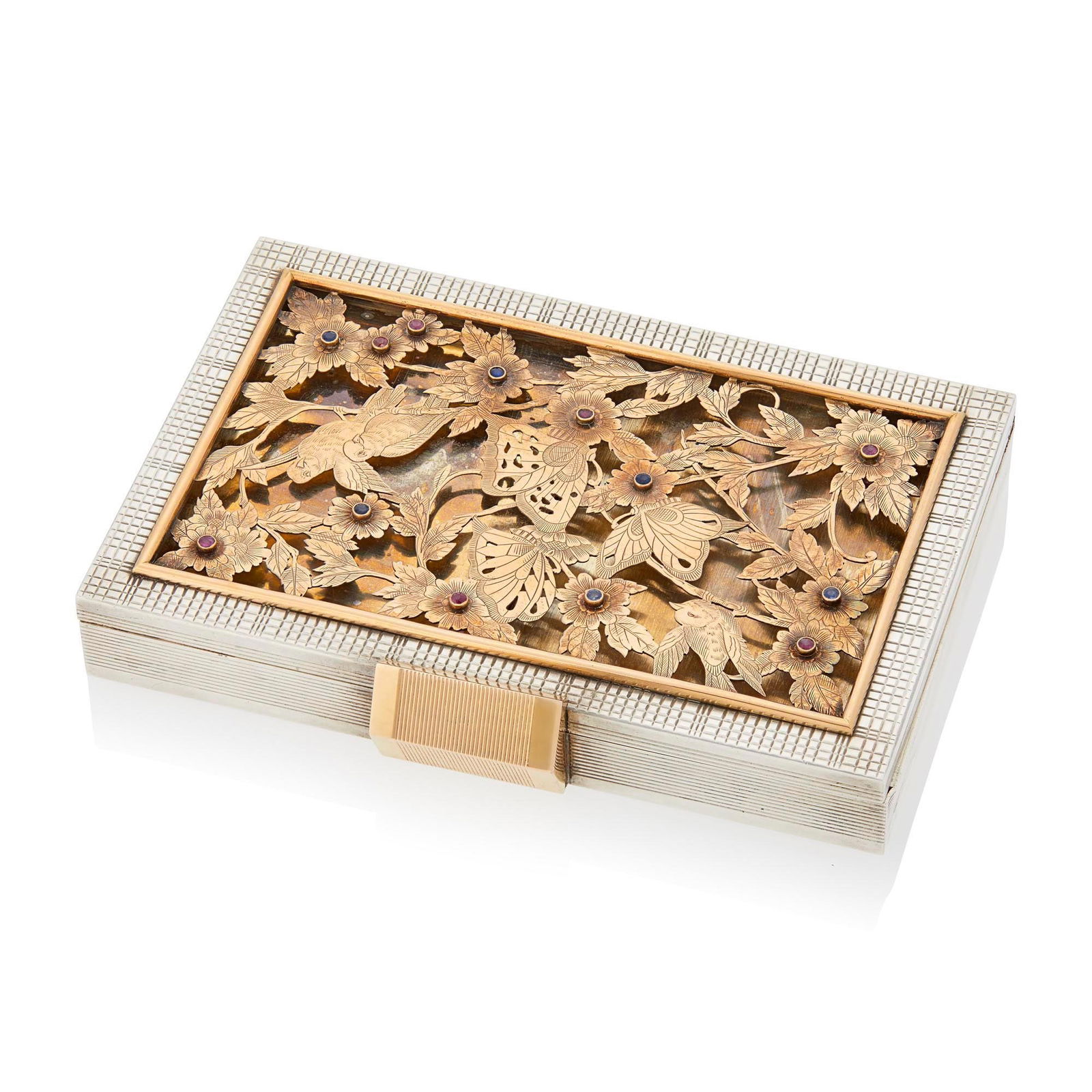 Boucheron Paris Silver, Rose Gold and Colored Stone Vanity Case (1 of 3)