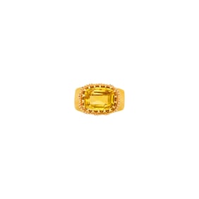Boris LeBeau Two-Color Gold and Yellow Sapphire Dome Ring
