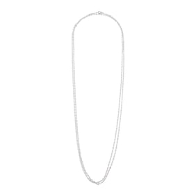 Sabbadini Long White Gold and Diamond Chain Necklace