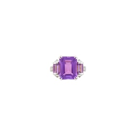 Mauboussin Paris White Gold, Amethyst and Diamond Ring