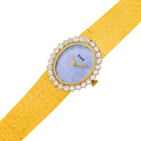 Gold, Opal and Diamond Wristwatch