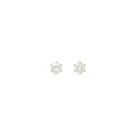 Pair of Gold and Diamond Stud Earrings