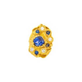 Jose Aragon Gold, Sapphire and Diamond Ring