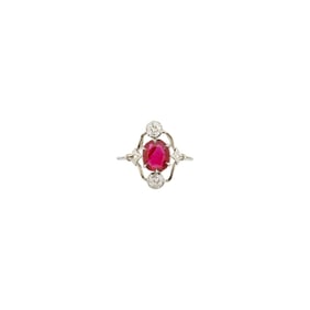 Platinum, Ruby and Diamond Ring