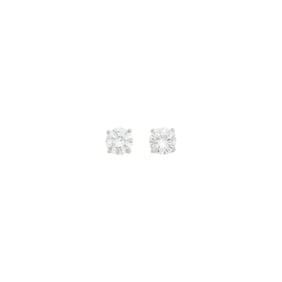 Pair of White Gold and Diamond Stud Earrings