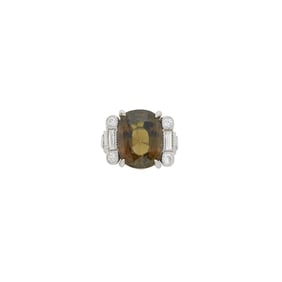 Platinum, Alexandrite and Diamond Ring