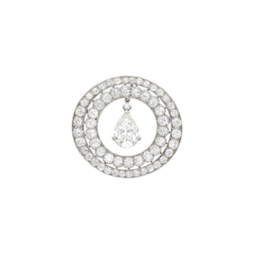 Platinum and Diamond Circle Brooch