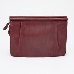 Fendi Burgundy Leather Clutch