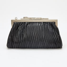 Cartier Black Leather Panther Clutch