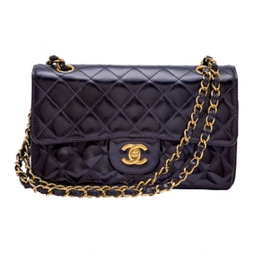 Chanel Black Patent Leather Double Flap Bag
