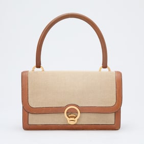 Hermès Courchevel Leather & Toile Bag
