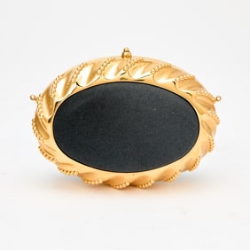 Hermès Gilt-Metal and Shagreen Clutch