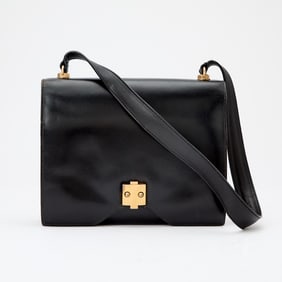 Hermès Black Box Leather 'Sac G8' Shoulder Bag