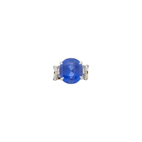 Platinum, Gold, Sapphire and Diamond Ring