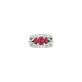 Platinum, Ruby and Diamond Ring