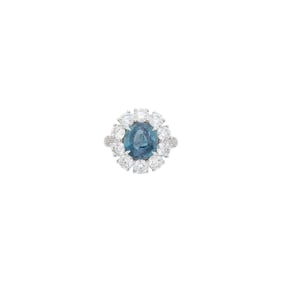 White Gold, Alexandrite and Diamond Ring