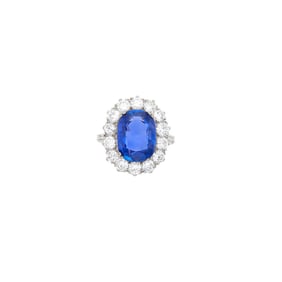 White Gold, Sapphire and Diamond Ring