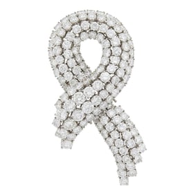 White Gold and Diamond Pendant-Brooch with Gold Brooch Frame and Chain Necklace