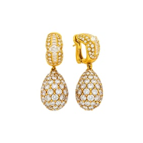 Gioielleria Pederzani Pair of Gold and Diamond Pendant-Earrings