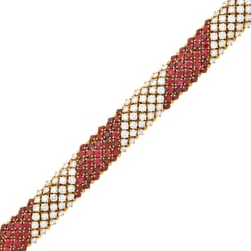 Gold, Ruby and Diamond Bracelet