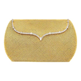 Bulgari Two-Color Gold, Platinum and Diamond Clutch