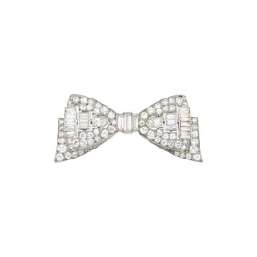 Tiffany & Co. Platinum and Diamond Bow Brooch