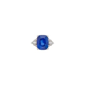 Platinum, Sapphire and Diamond Ring