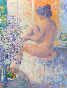 Bernard Taurelle: French, b. 1931Le soleil du matin, 1981Signed B. Taurelle (ll); inscribed as titled and dated 1981 on the reverseOil on canvas45 1/2 x 35 inches (115.6 x 88.9 cm)Provenance:Galerie