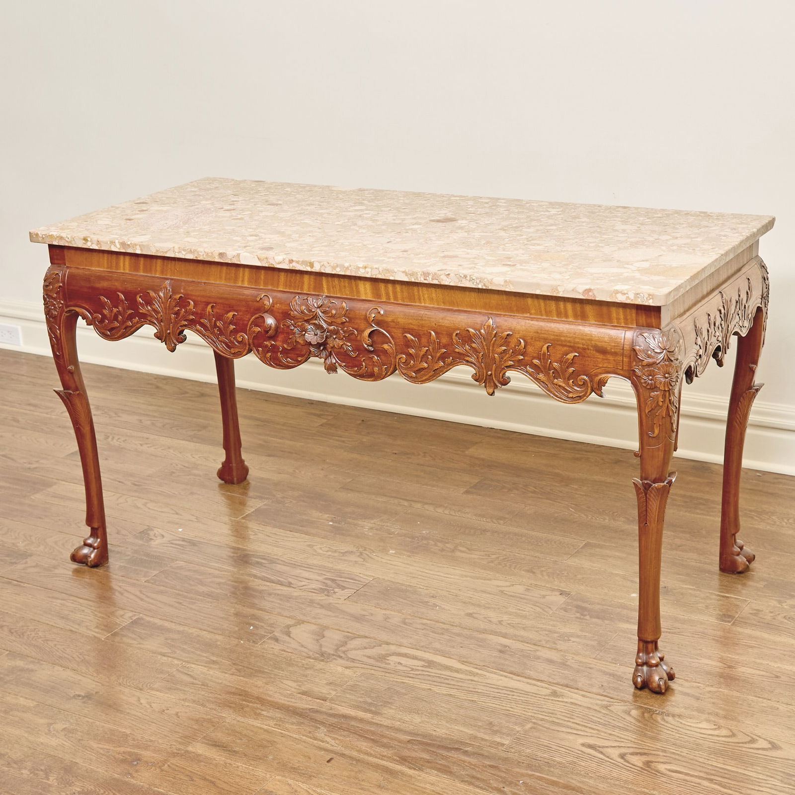 George III Style Marble Top Mahogany Serving Table (1 of 4)