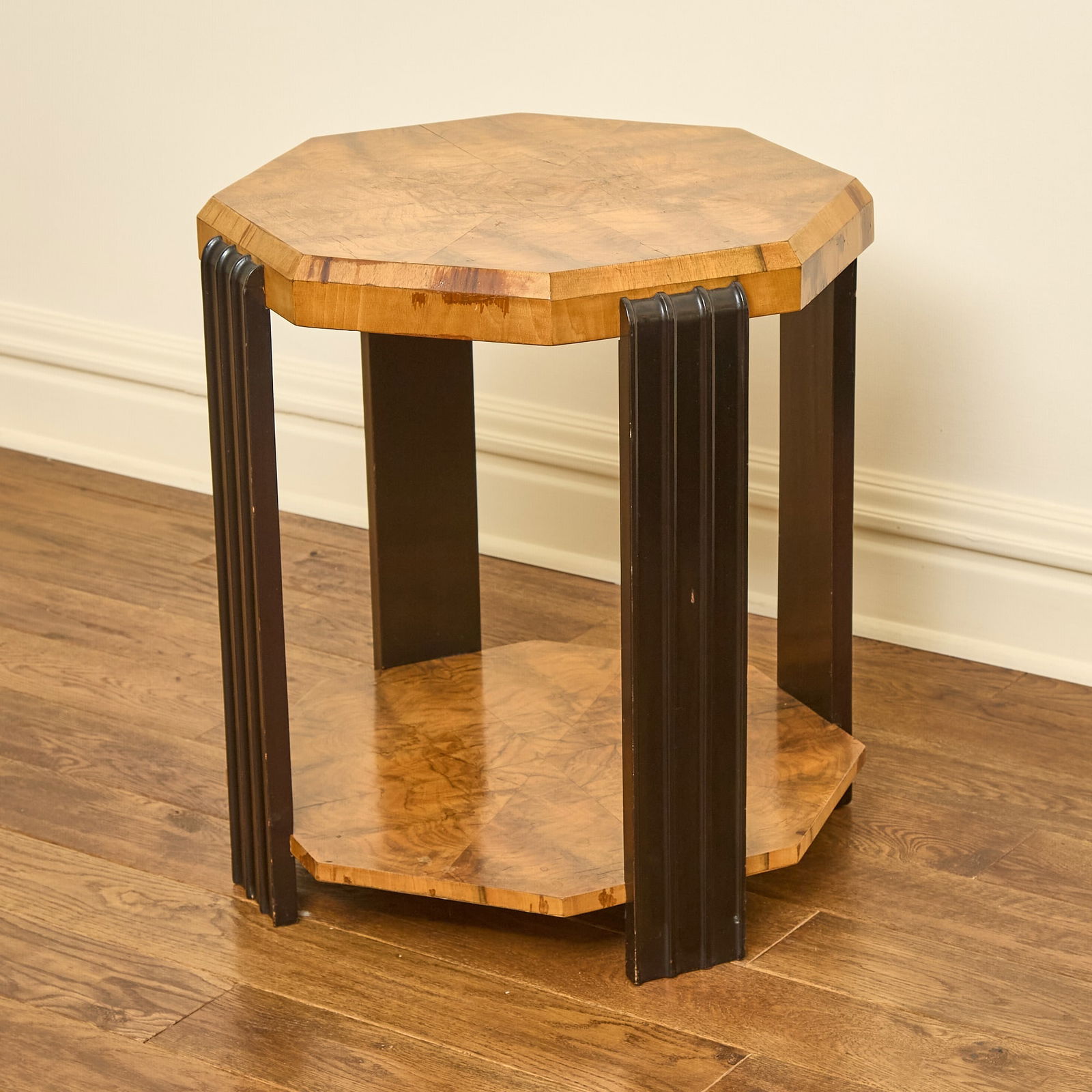 Art Deco Ebonized and Walnut Side Table (1 of 3)