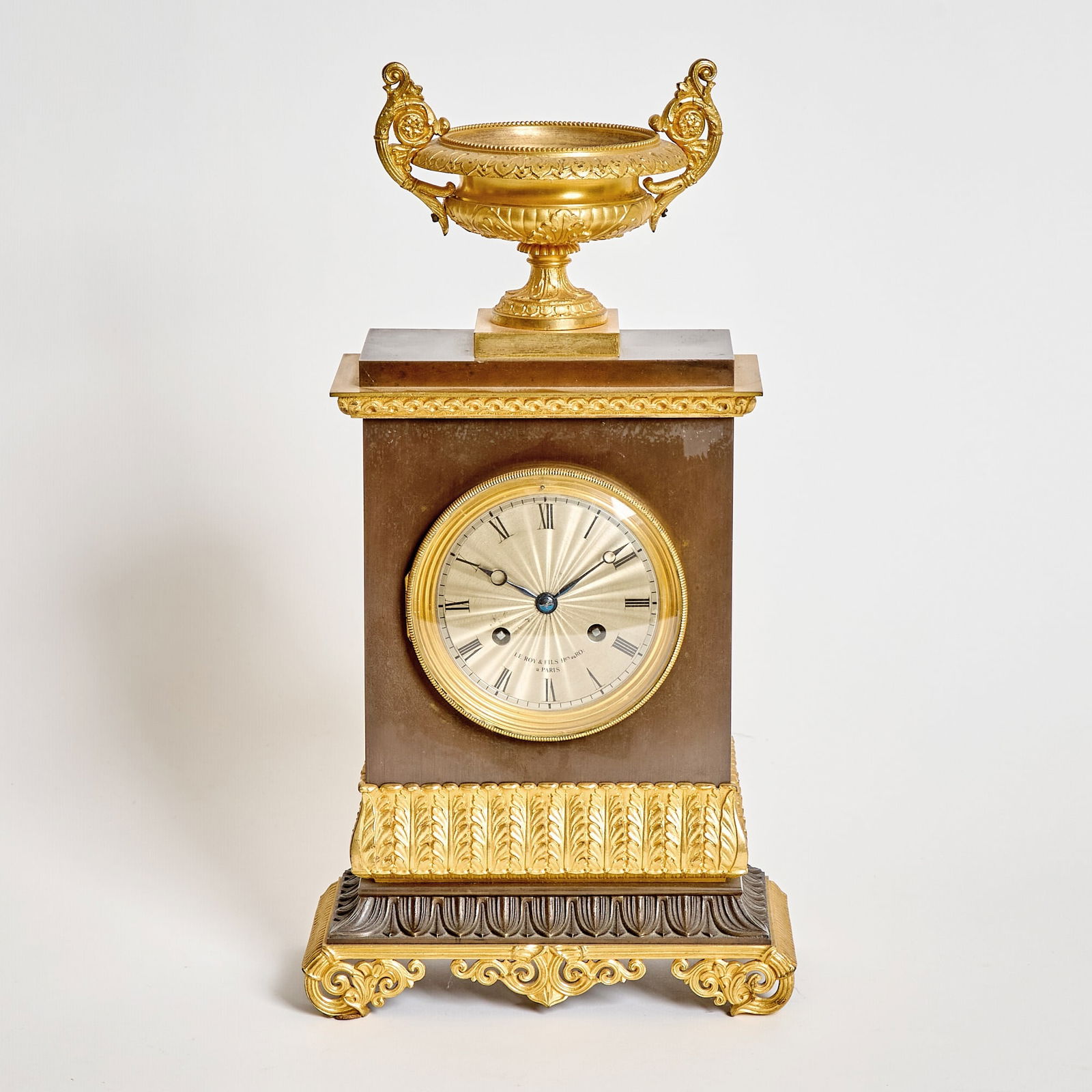 Empire Gilt and Patinated Bronze Mantel Clock (1 of 3)