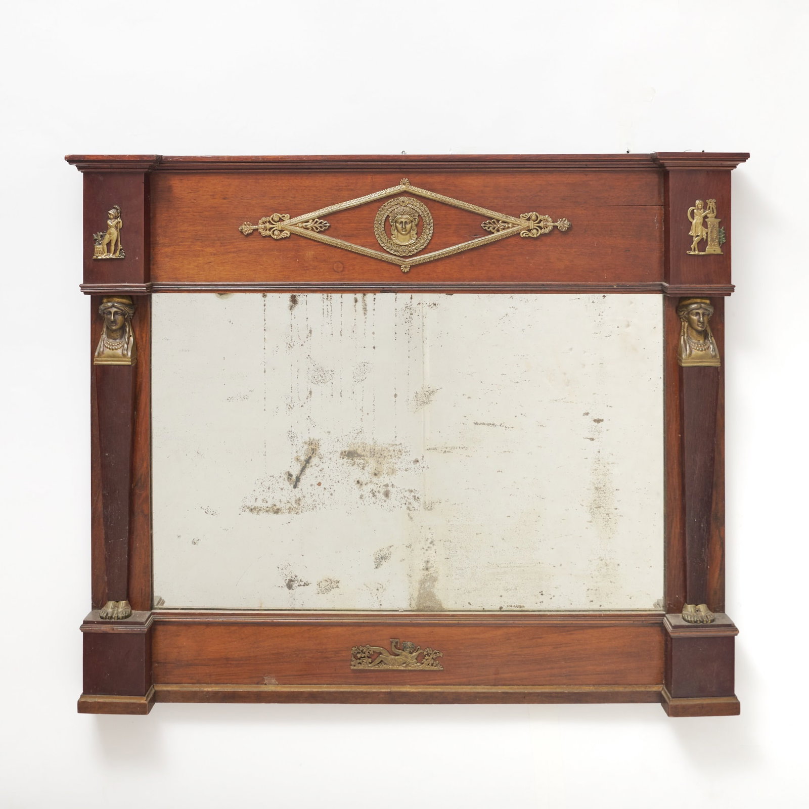 Empire Gilt-Metal Mounted Mahogany Wall Mirror (1 of 3)