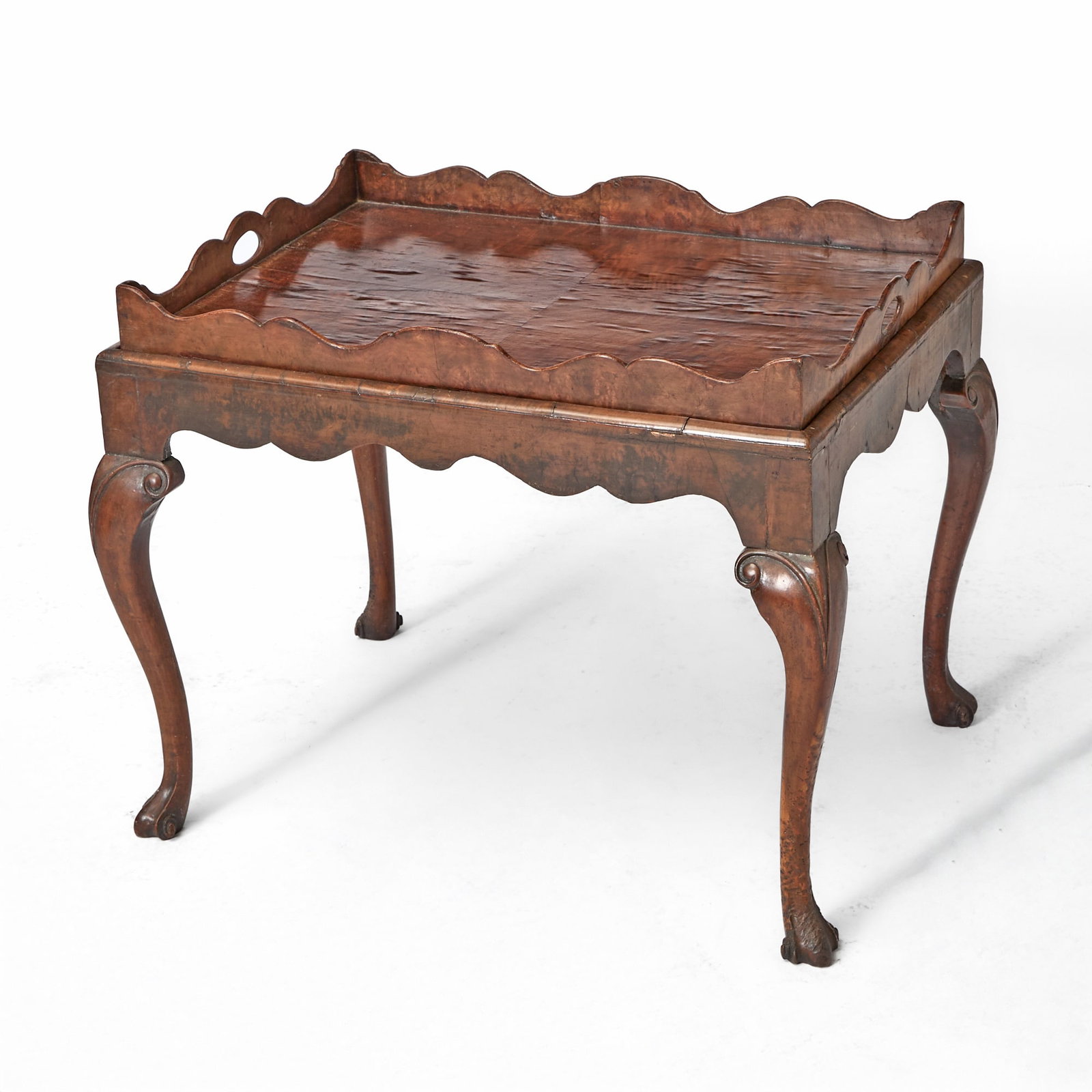 George II Style Burlwood Tray Table (1 of 3)