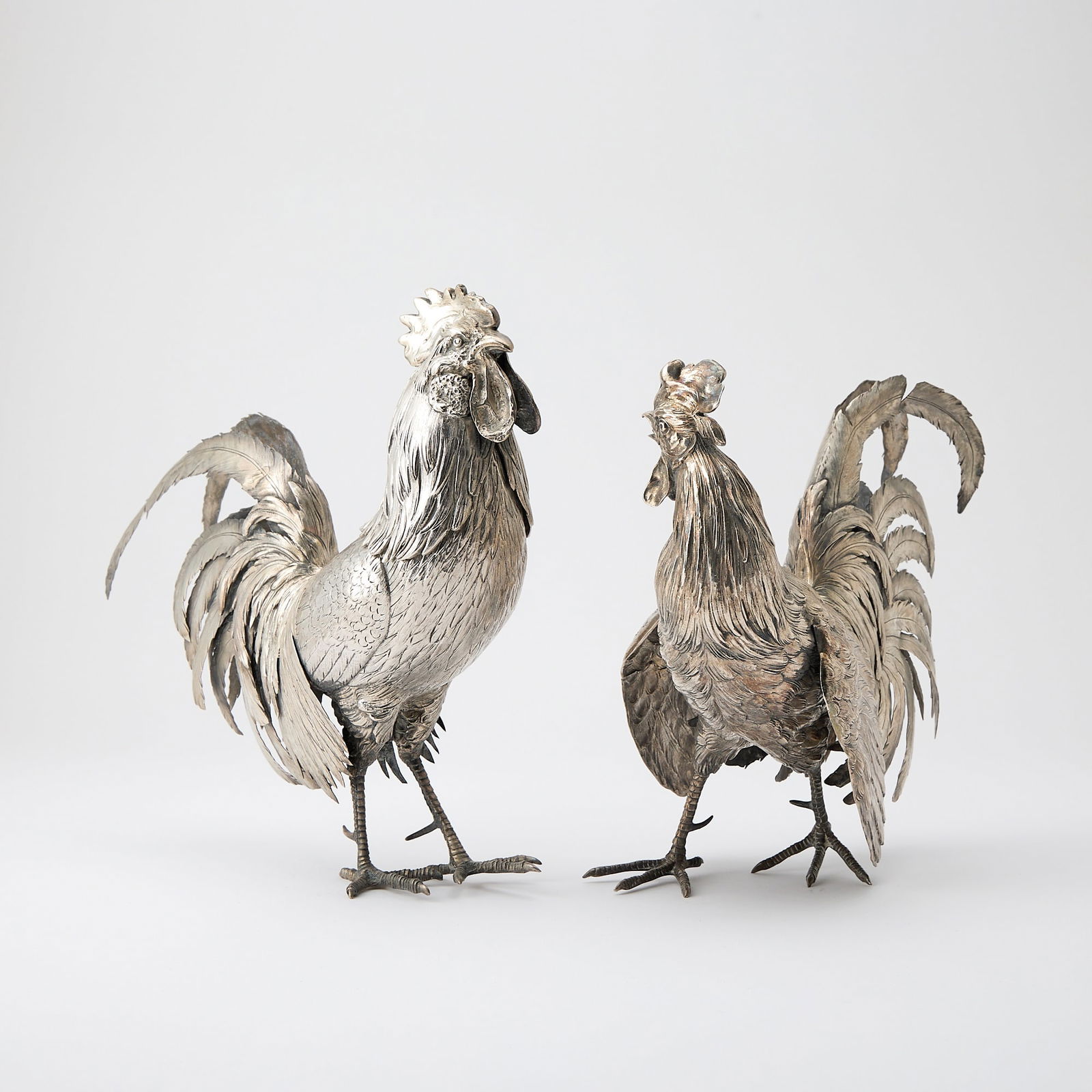 Two Silver Plated Roosters (1 of 5)