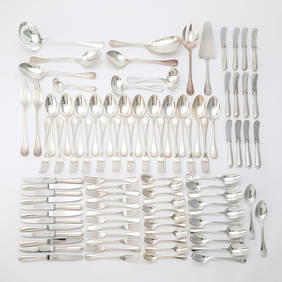 Christofle Silver Plated 'Perles' Pattern Flatware Service (1 of 6)