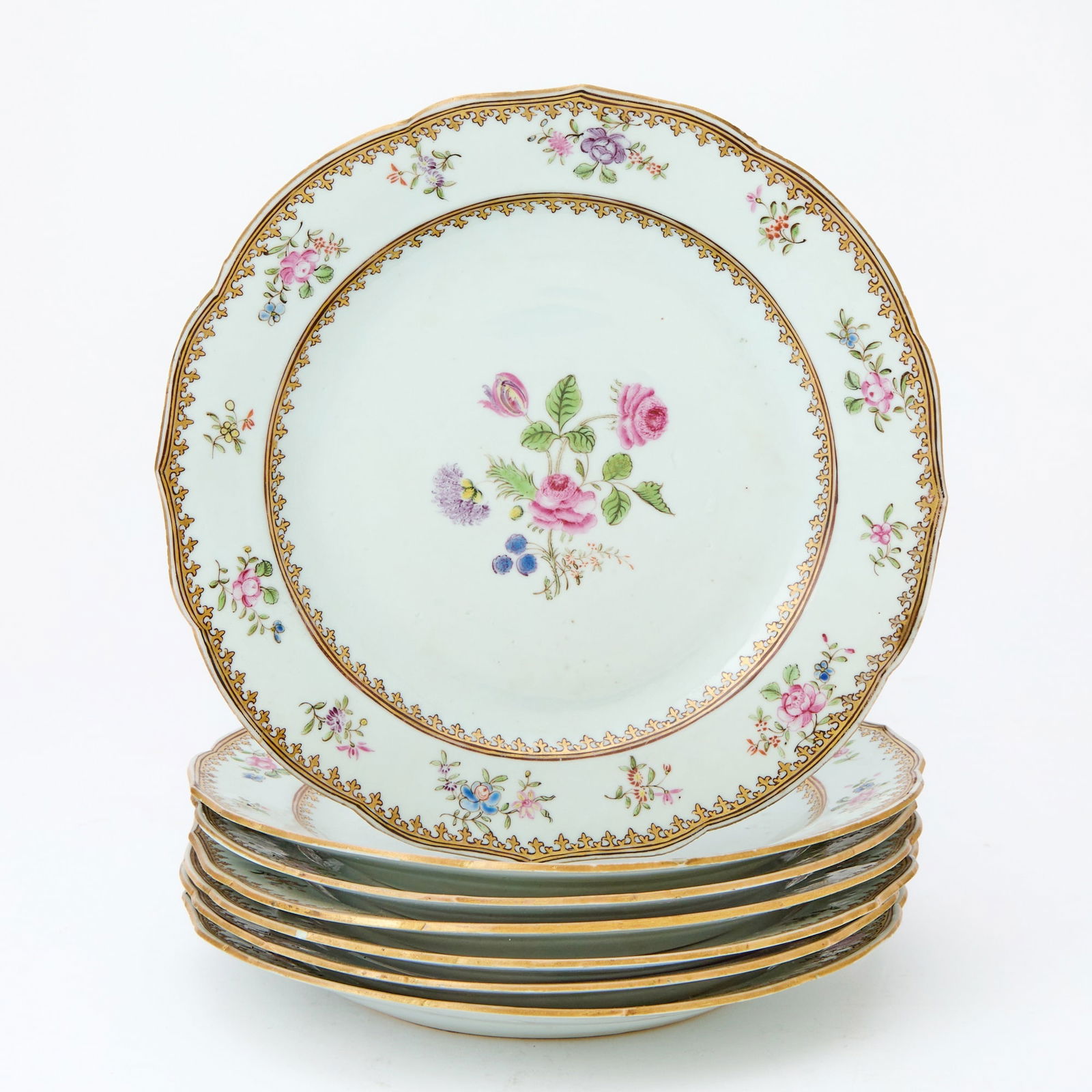 Set of Seven Chinese Export Porcelain Plates (1 of 4)