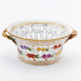 Royal Copenhagen Hand-Painted Porcelain 'Flora Danica' Pattern Fruit Bowl (1 of 5)