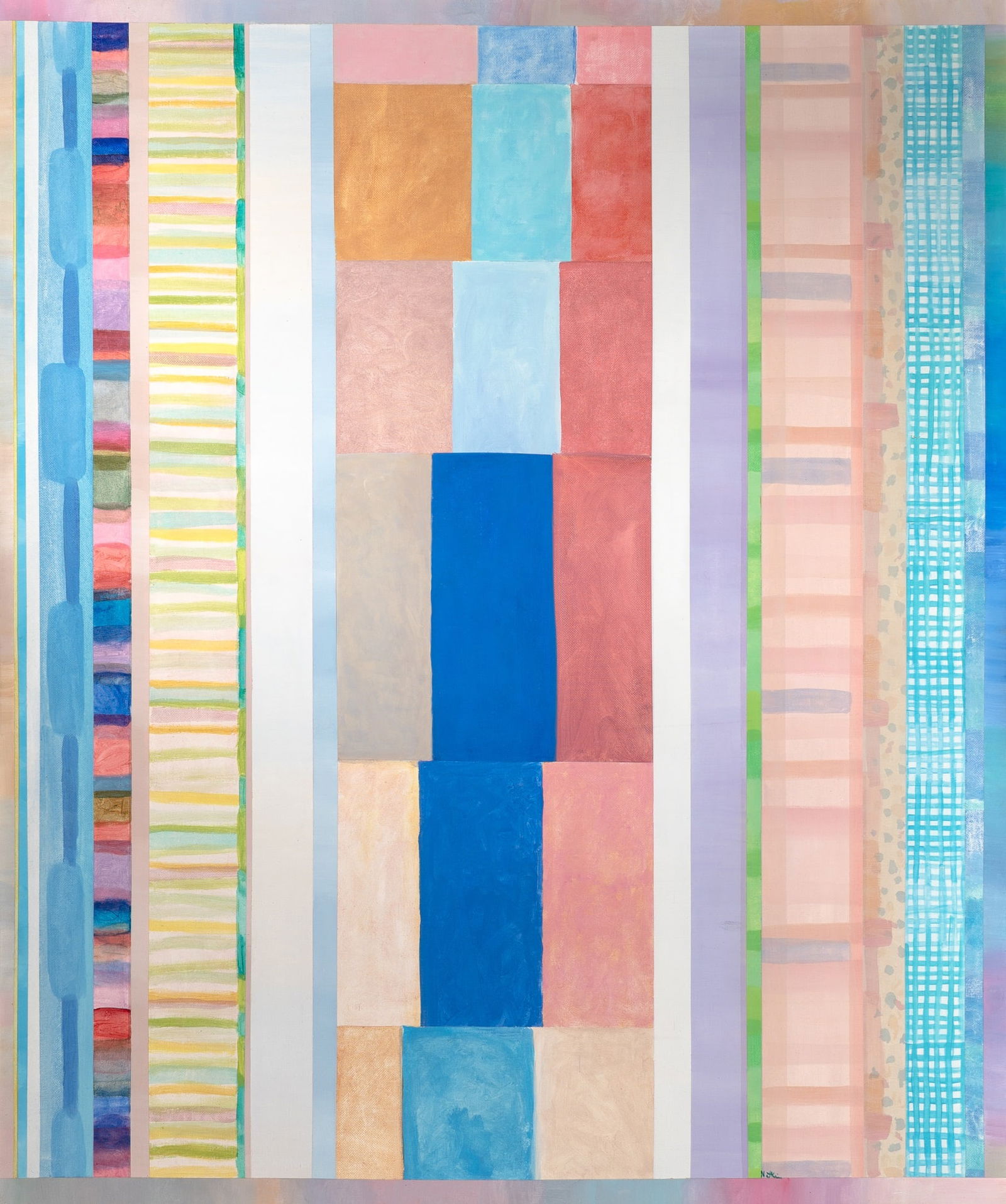 Robert Natkin: American, 1930-2010Steps, 1966Signed Natkin (lr) and signed, dated and titled Steps 1966 Robert Natkin on the reverse stretcherOil on canvas72 x 60 inches (182.9 x 152.4 cm)