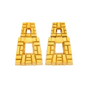 Pair of Gold Doorknocker Earclips