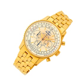 Breitling Gold 'Montbrillant Blue Angels' Chronograph Wristwatch, Limited Edition 0146/1000, Ref. H3