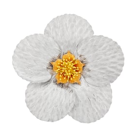Buccellati Tricolor Gold Flower Clip-Brooch