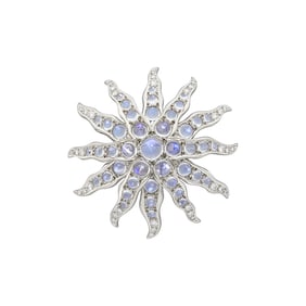 Tiffany & Co. Platinum, Moonstone and Diamond Starburst Brooch