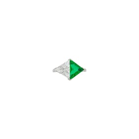 Platinum, Emerald and Diamond Ring