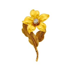 Mario Buccellati Gold and Diamond Flower Pendant