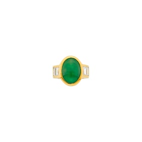 Gold, Jade and Diamond Ring
