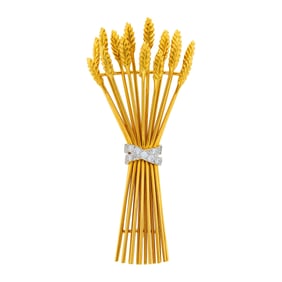 Tiffany & Co. Gold, Platinum and Diamond Wheat Sheaf Brooch