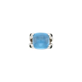 Verdura White Gold, Cabochon Blue Topaz and Peridot 'Candy' Ring